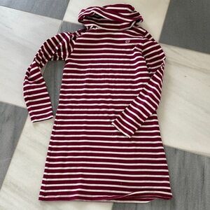 Vineyard Vines Maroon and White Striped Casual Dress